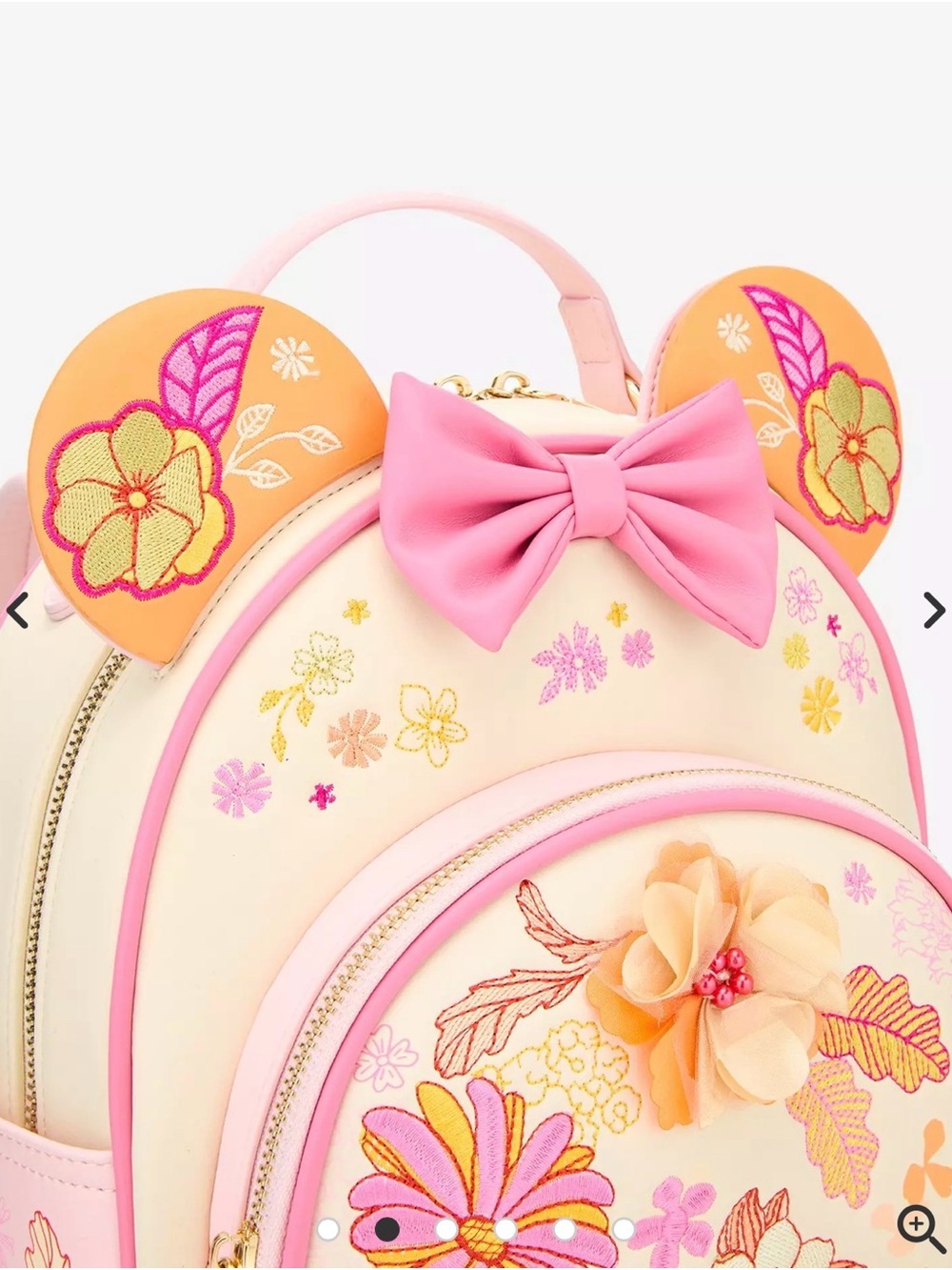 New Disney Minnie Mouse Flower Magnetic Ears Mini Backpack - Picture 5 of 8